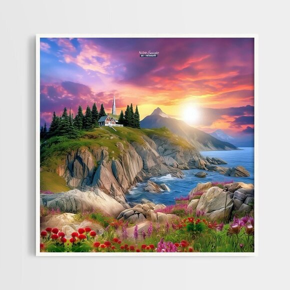 Majestic Gorgeous Landscape Fantasy Art‎ Oil Painting Print - Picture 6 of 6